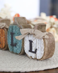 Cable Knit Harvest Fall Pumpkins With Bows