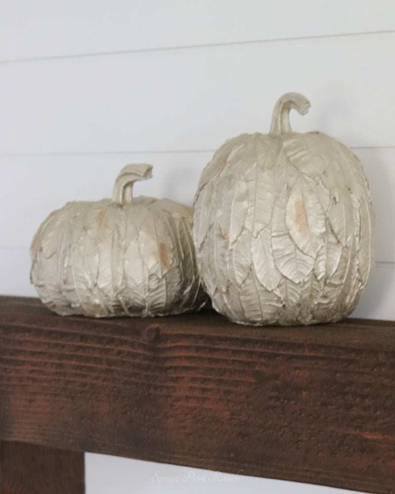 Layered Champagne Gold Leaf Resin Pumpkin