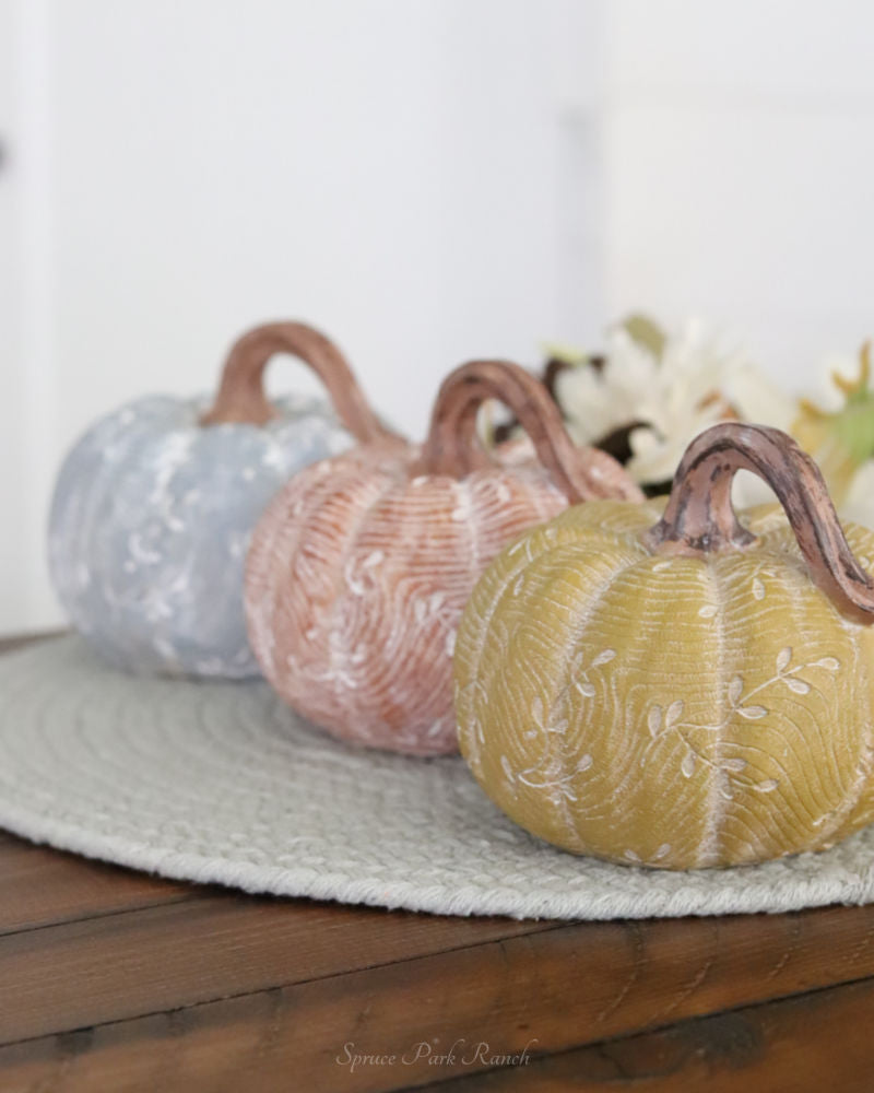 Wood Look Vine Harvest Pumpkin