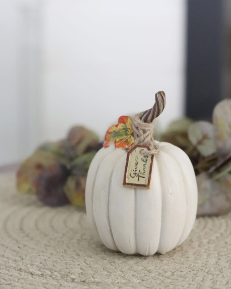Harvest Pumpkin With Tag