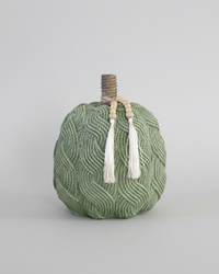 Cable Knit Harvest Pumpkin with Beaded Tassel