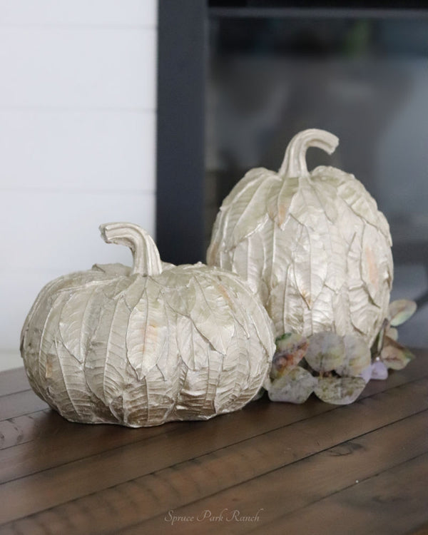 Layered Champagne Gold Leaf Resin Pumpkin