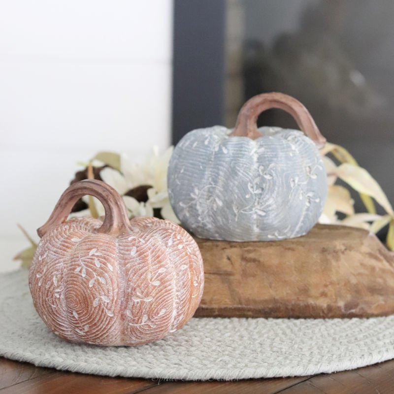 Wood Look Vine Harvest Pumpkin