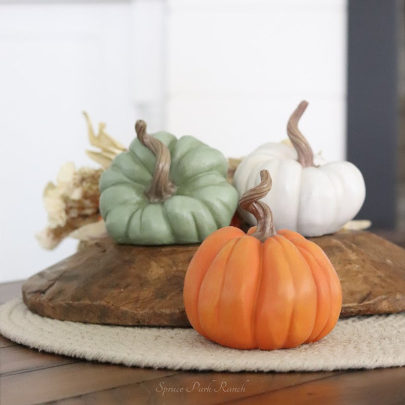Harvest Resin Pumpkin Small