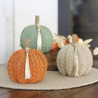 Braided Harvest Pumpkin With Beads