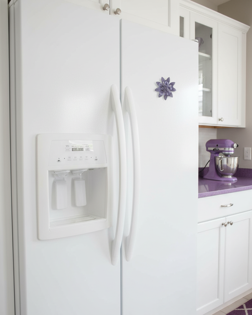 Purple Flower Metal Magnet