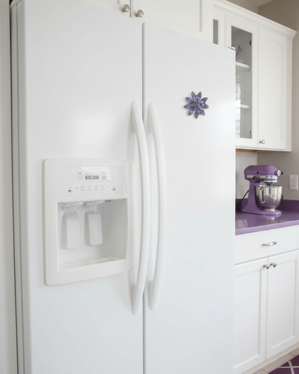 Purple Flower Metal Magnet