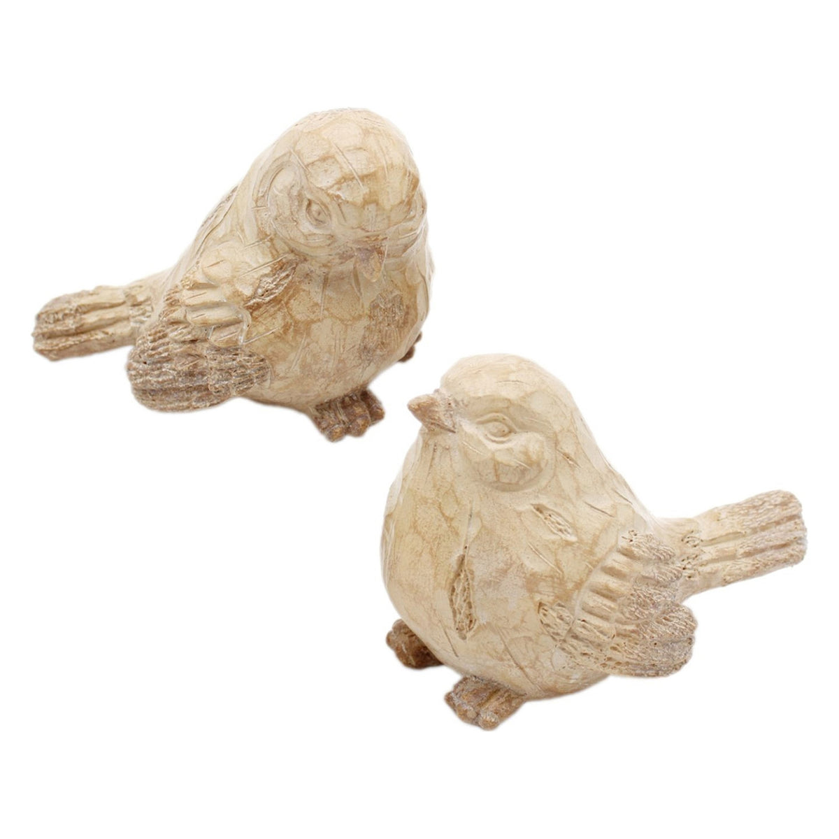 Carved Look Resin Neutral Bird