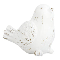 White Distressed Resin Bird