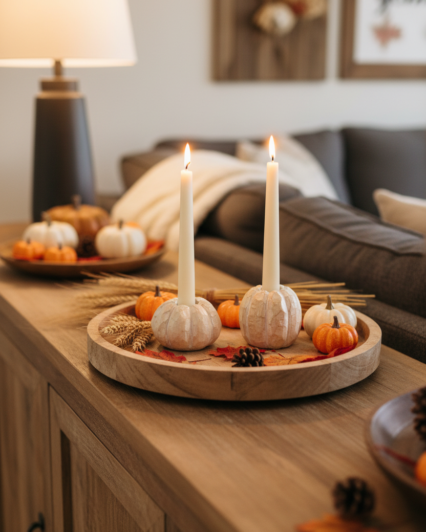 Pumpkin Taper Candle Holder