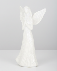 Glittered White Resin Angel