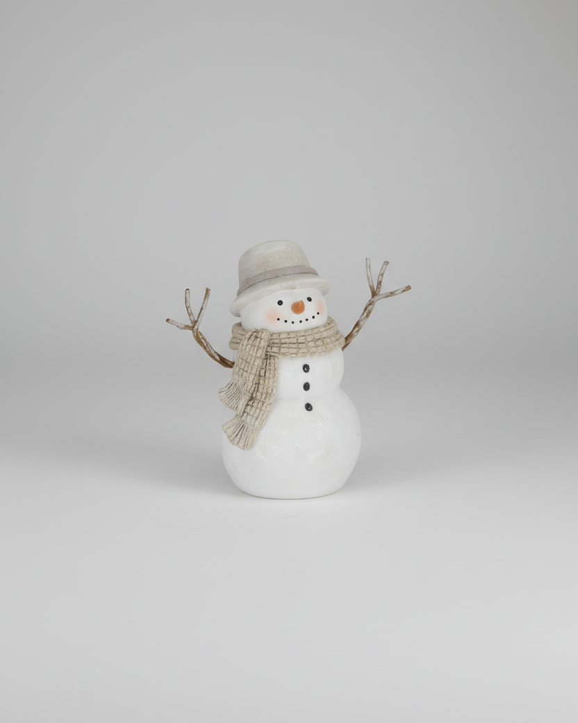 Rustic Snowfall Resin Snowman