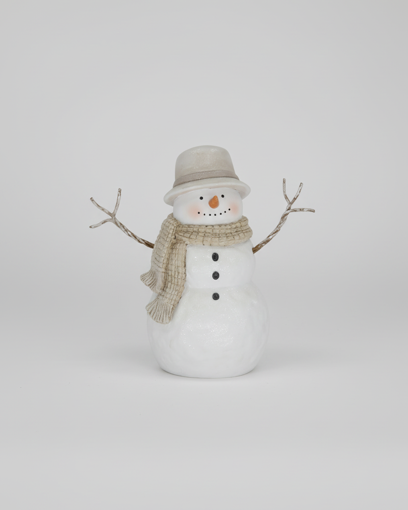Rustic Snowfall Resin Snowman
