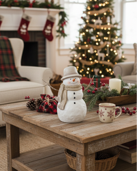 Rustic Snowfall Resin Snowman