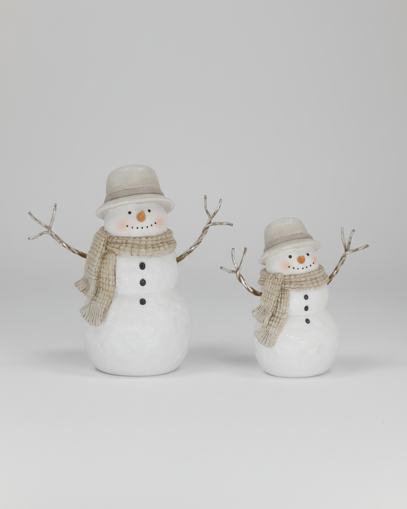 Rustic Snowfall Resin Snowman