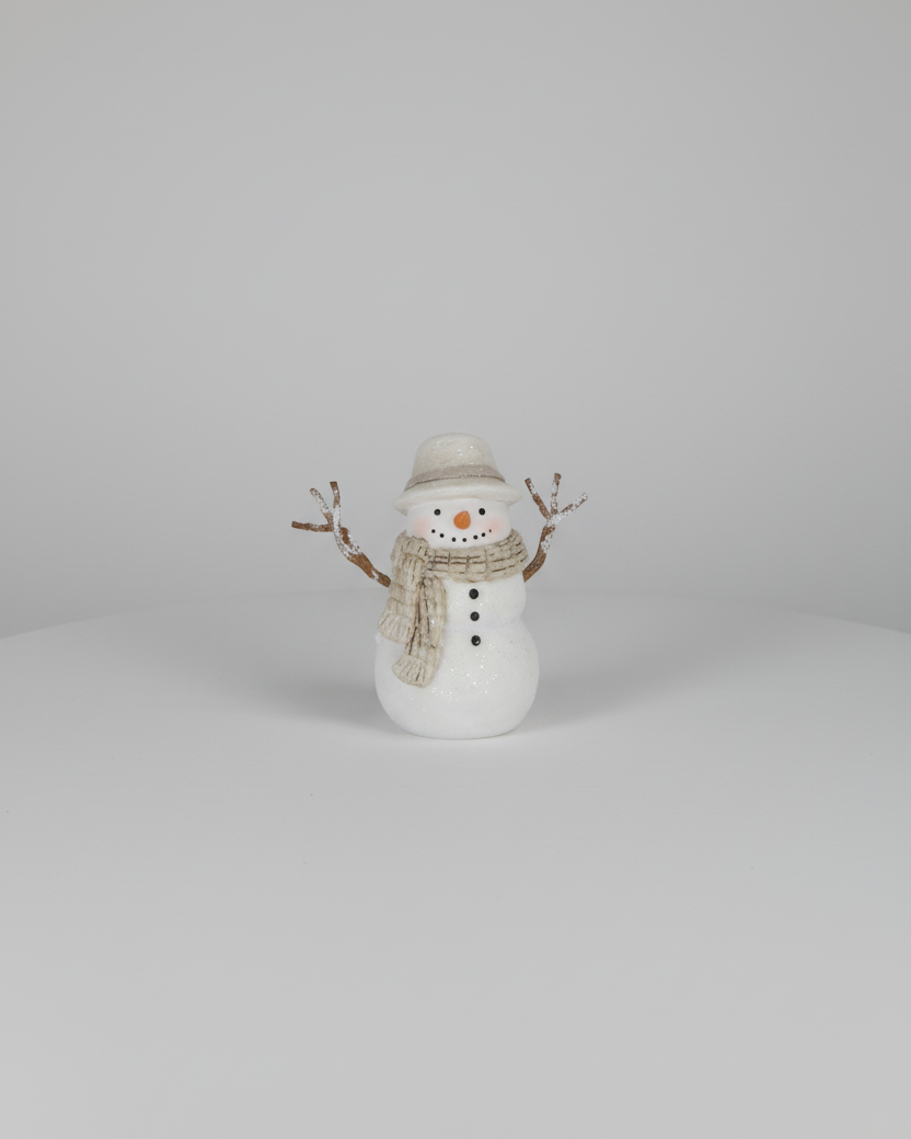 Rustic Snowfall Resin Snowman Petite