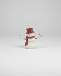 Rustic Crimson Resin Snowman Petite