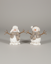 Rustic Antique Shimmer Resin Snowman Petite