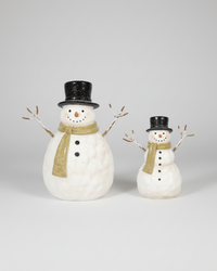 Rustic Top Hat Resin Snowman