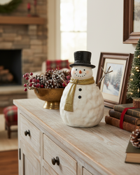Rustic Top Hat Resin Snowman