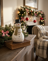 Rustic Top Hat Resin Snowman