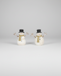Rustic Top Hat Resin Snowman Petite