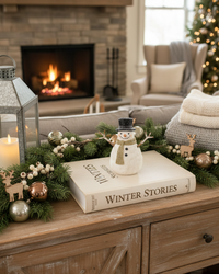 Rustic Top Hat Resin Snowman Petite