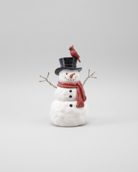 Rustic Cardinal Resin Snowman