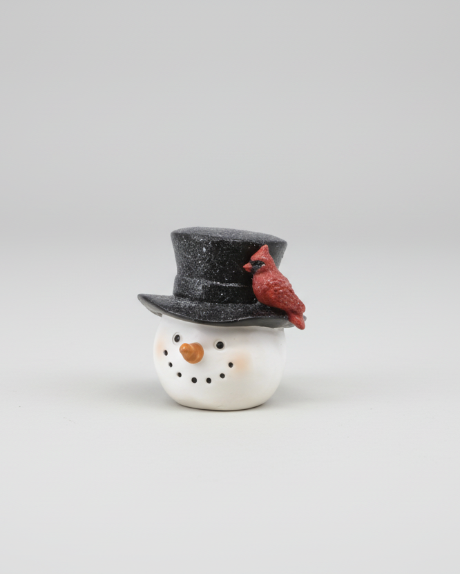 Rustic Cardinal Resin Snowman Head