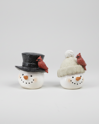 Rustic Cardinal Resin Snowman Head