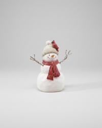 Rustic Cardinal Resin Snowman