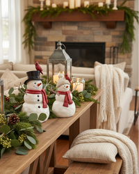 Rustic Cardinal Resin Snowman