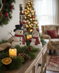 Rustic Cardinal Resin Snowman
