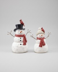Rustic Cardinal Resin Snowman
