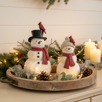 Rustic Cardinal Resin Snowman