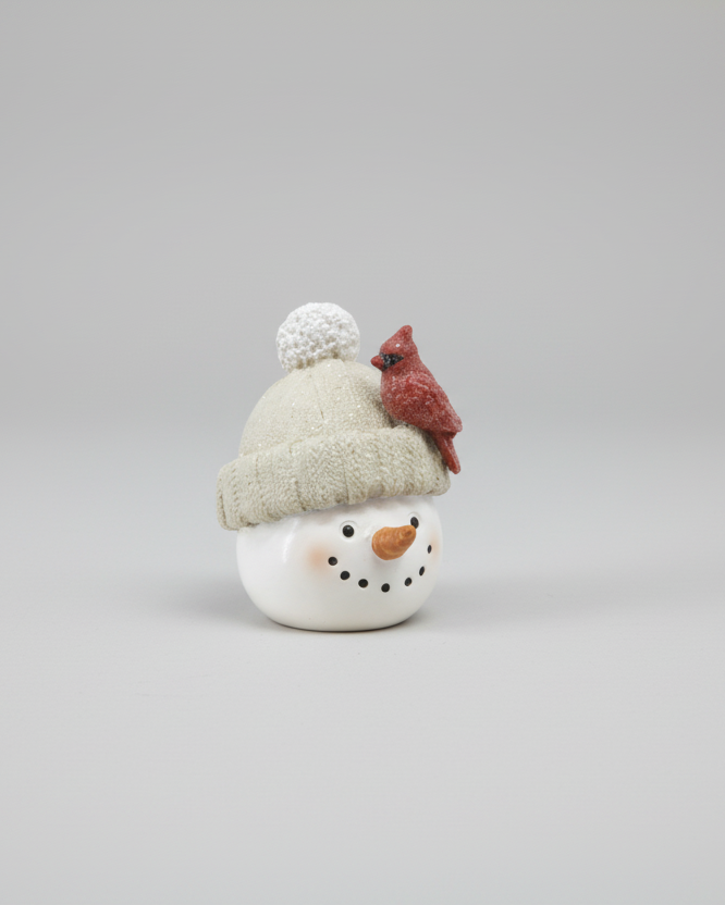 Rustic Cardinal Resin Snowman Head