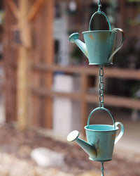 Blue Metal Watering Can Rain Chain 55"L