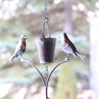 Bronze Patina Bucket with Bird Rain Chain