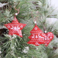 Metal Christmas Red Deer Pattern Ornaments