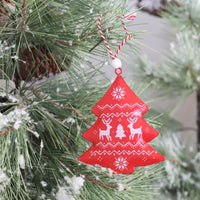 Metal Christmas Red Deer Pattern Ornaments