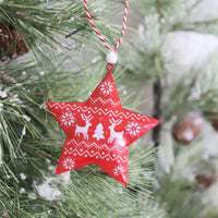 Metal Christmas Red Deer Pattern Ornaments