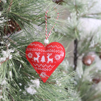 Metal Christmas Red Deer Pattern Ornaments