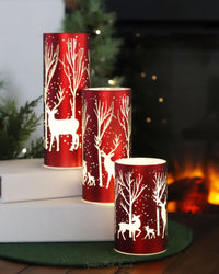 Red Winterscape Holiday Cylinder