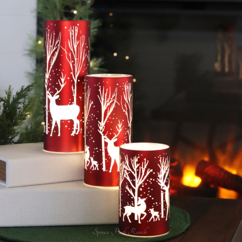 Red Winterscape Holiday Cylinder