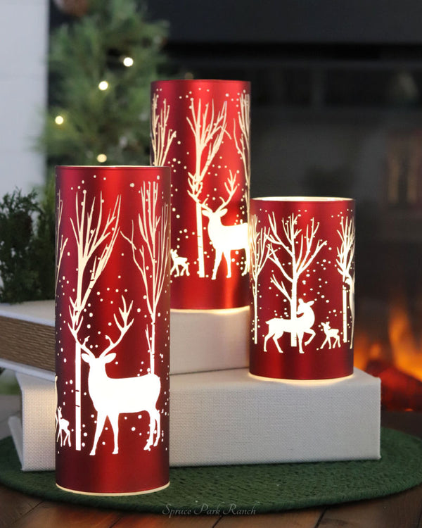 Red Winterscape Holiday Cylinder