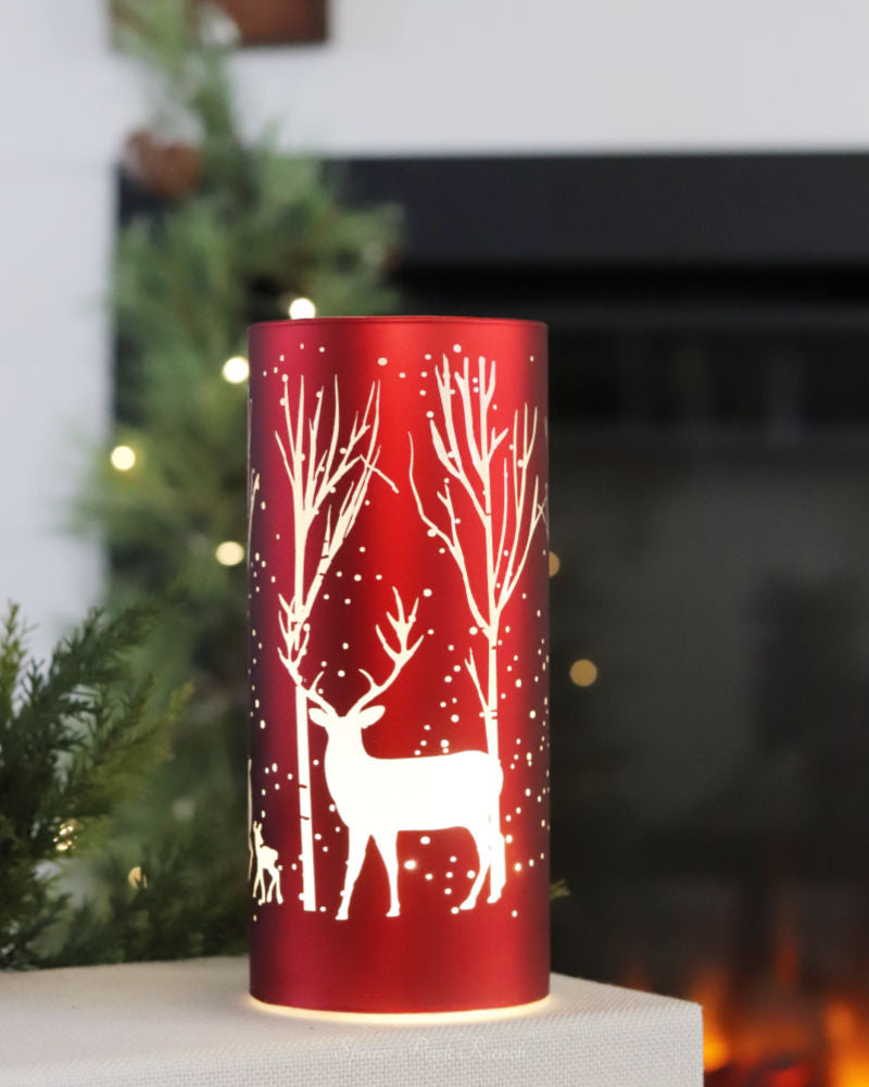 Red Winterscape Holiday Cylinder