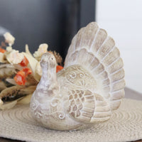 Brown Whitewashed Resin Turkey