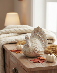 Brown Whitewashed Resin Turkey