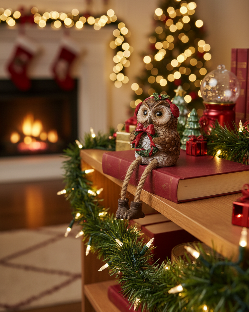 Christmas Owl Shelf Sitter
