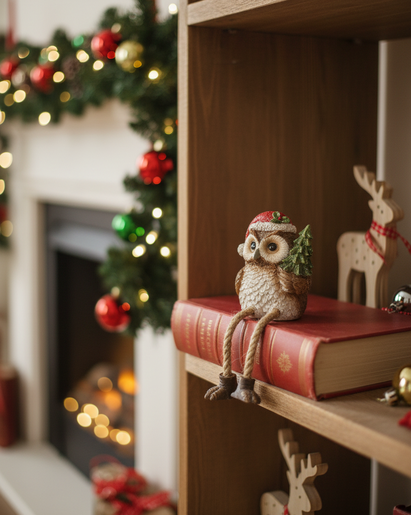 Christmas Owl Shelf Sitter
